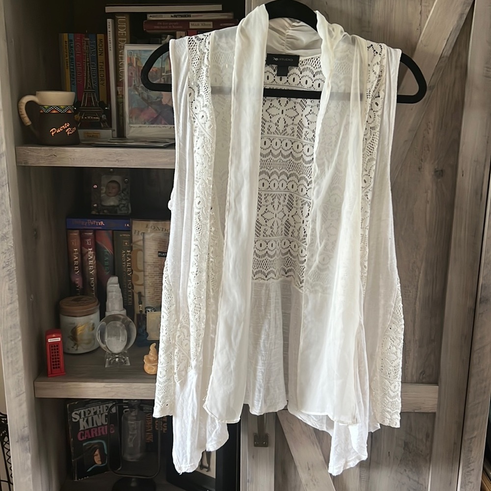 Draped Sleeveless Cardigan